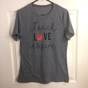 EUC teacher shirt medium teach, love, inspire